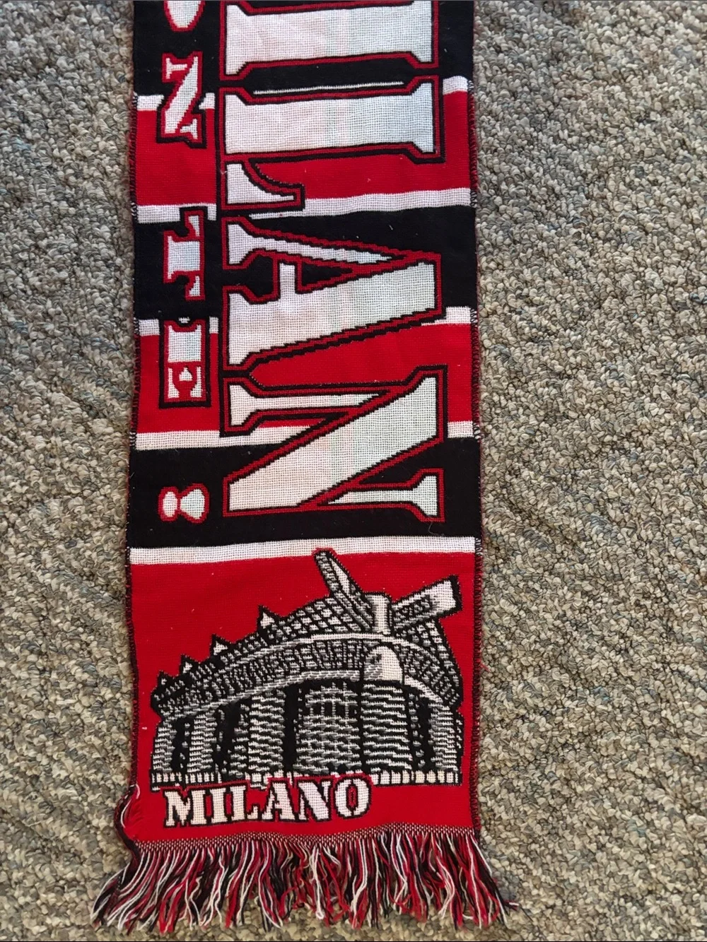 Revolution Forza Milan Wall Tapestry Scarf - Red, Black, White. Vintage 1990’s.